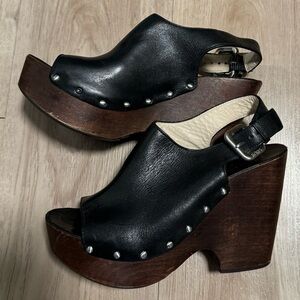 Michael Kors Black Leather Platform Sandals